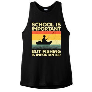 Funny School Is Important But Fishing Meme Fishing Fisherman Fish Trout Ladies PosiCharge Tri-Blend Wicking Tank