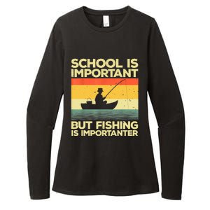 Funny School Is Important But Fishing Meme Fishing Fisherman Fish Trout Womens CVC Long Sleeve Shirt