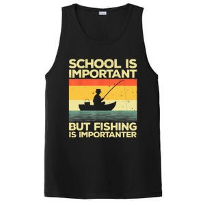 Funny School Is Important But Fishing Meme Fishing Fisherman Fish Trout PosiCharge Competitor Tank