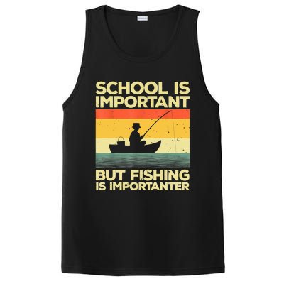 Funny School Is Important But Fishing Meme Fishing Fisherman Fish Trout PosiCharge Competitor Tank