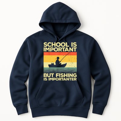 Funny School Is Important But Fishing Meme Fishing Fisherman Fish Trout Hoodie