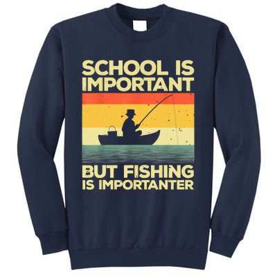 Funny School Is Important But Fishing Meme Fishing Fisherman Fish Trout Sweatshirt