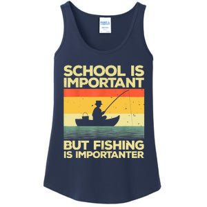 Funny School Is Important But Fishing Meme Fishing Fisherman Fish Trout Ladies Essential Tank