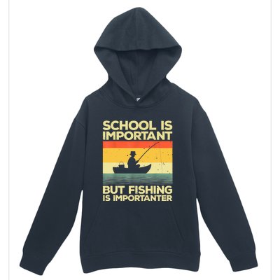 Funny School Is Important But Fishing Meme Fishing Fisherman Fish Trout Urban Pullover Hoodie