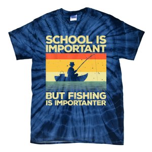 Funny School Is Important But Fishing Meme Fishing Fisherman Fish Trout Tie-Dye T-Shirt