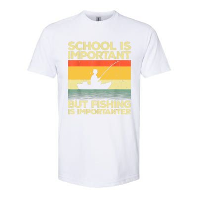 Funny School Is Important But Fishing Meme Fishing Fisherman Fish Trout Softstyle CVC T-Shirt