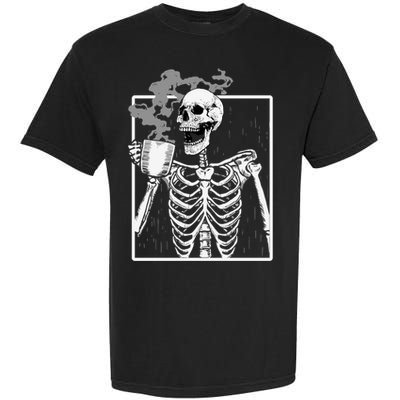 Funny Skeleton Ing Coffee Skeleton Ribcage Halloween Gift Garment-Dyed Heavyweight T-Shirt