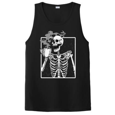 Funny Skeleton Ing Coffee Skeleton Ribcage Halloween Gift PosiCharge Competitor Tank