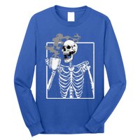 Funny Skeleton Ing Coffee Skeleton Ribcage Halloween Gift Long Sleeve Shirt