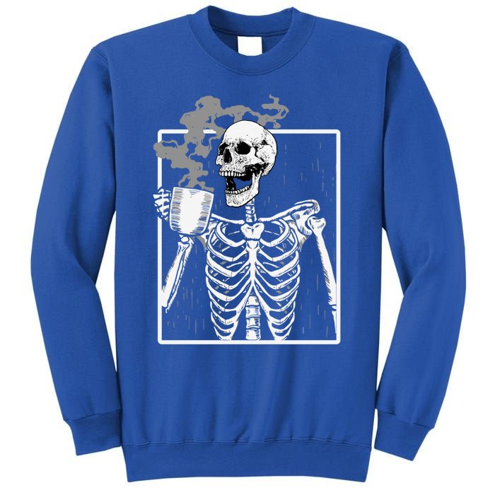 Funny Skeleton Ing Coffee Skeleton Ribcage Halloween Gift Sweatshirt