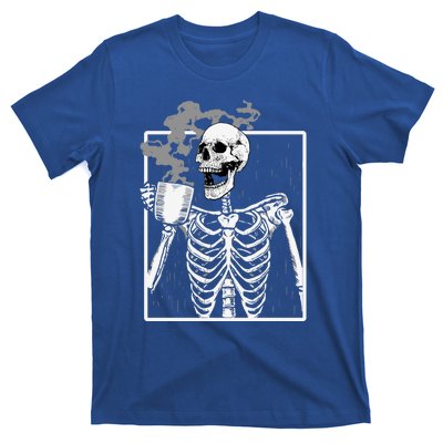 Funny Skeleton Ing Coffee Skeleton Ribcage Halloween Gift T-Shirt