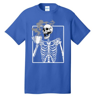 Funny Skeleton Ing Coffee Skeleton Ribcage Halloween Gift Tall T-Shirt