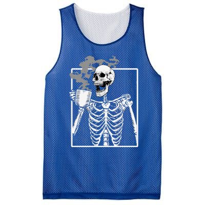 Funny Skeleton Ing Coffee Skeleton Ribcage Halloween Gift Mesh Reversible Basketball Jersey Tank