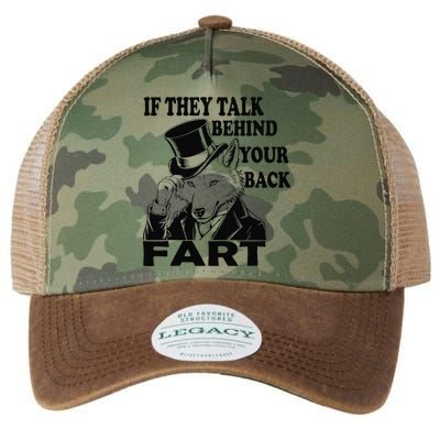 Funny Sayings If They Talk Behind Your Back Fart Wolf Legacy Tie Dye Trucker Hat