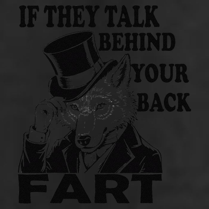 Funny Sayings If They Talk Behind Your Back Fart Wolf 7 Panel Mesh Trucker Snapback Hat