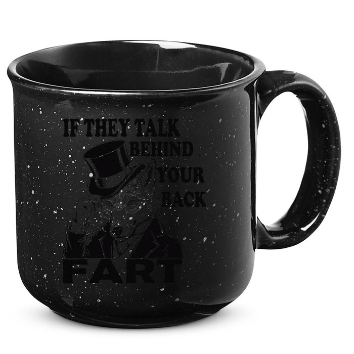 Funny Sayings If They Talk Behind Your Back Fart Wolf 15oz Campfire Ceramic Mug