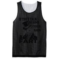 Funny Sayings If They Talk Behind Your Back Fart Wolf Mesh Reversible Basketball Jersey Tank