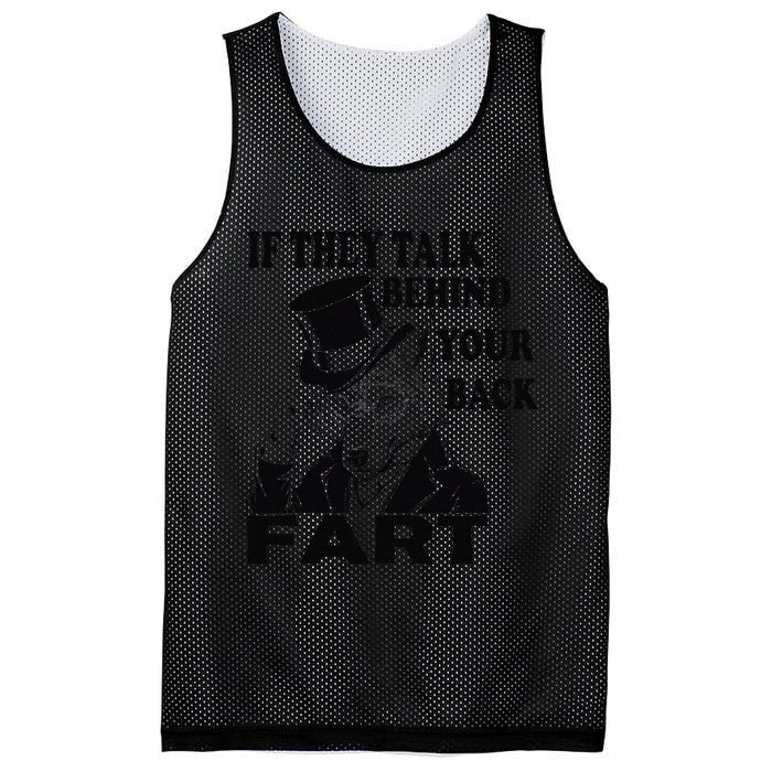 Funny Sayings If They Talk Behind Your Back Fart Wolf Mesh Reversible Basketball Jersey Tank