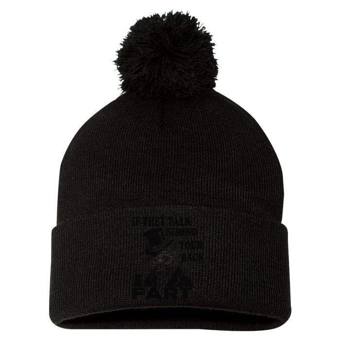 Funny Sayings If They Talk Behind Your Back Fart Wolf Pom Pom 12in Knit Beanie