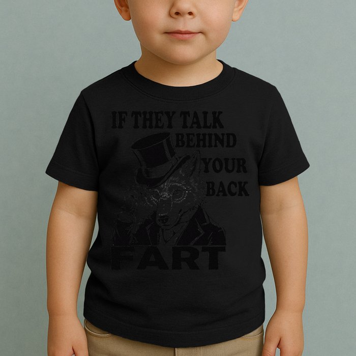 Funny Sayings If They Talk Behind Your Back Fart Wolf Toddler T-Shirt