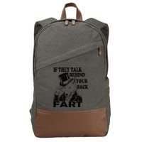 Funny Sayings If They Talk Behind Your Back Fart Wolf Cotton Canvas Backpack