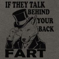 Funny Sayings If They Talk Behind Your Back Fart Wolf Cotton Canvas Backpack