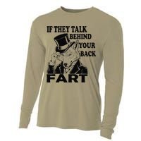 Funny Sayings If They Talk Behind Your Back Fart Wolf Cooling Performance Long Sleeve Crew