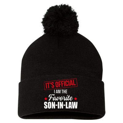 Favorite son in law from mother in law or father in law Pom Pom 12in Knit Beanie