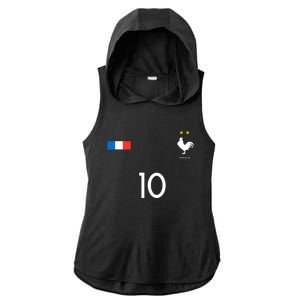 France Soccer Jersey France 10 Soccer Football Fan Ladies PosiCharge Tri-Blend Wicking Draft Hoodie Tank