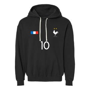 France Soccer Jersey France 10 Soccer Football Fan Garment-Dyed Fleece Hoodie