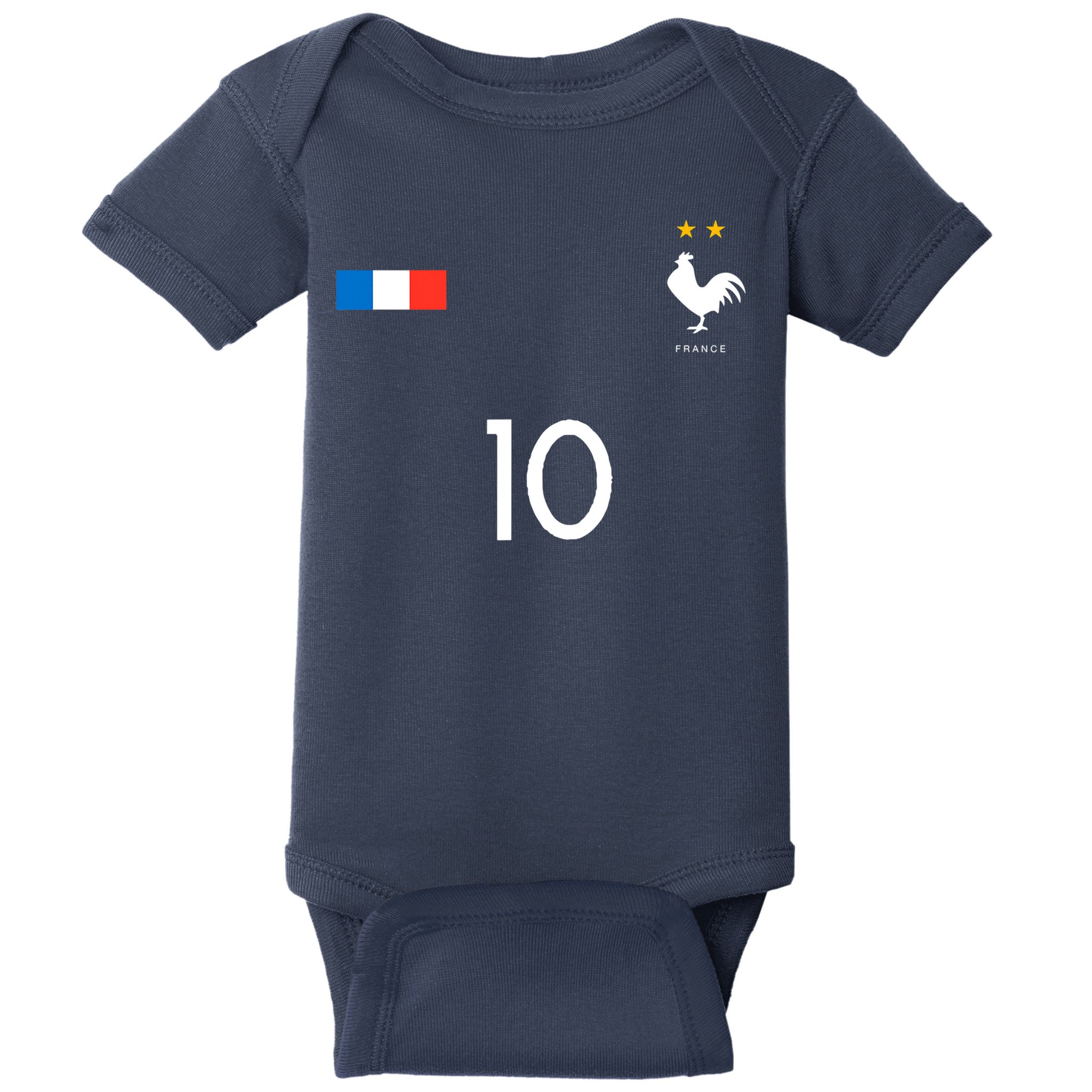 France Soccer Jersey France 10 Soccer Football Fan Baby Bodysuit