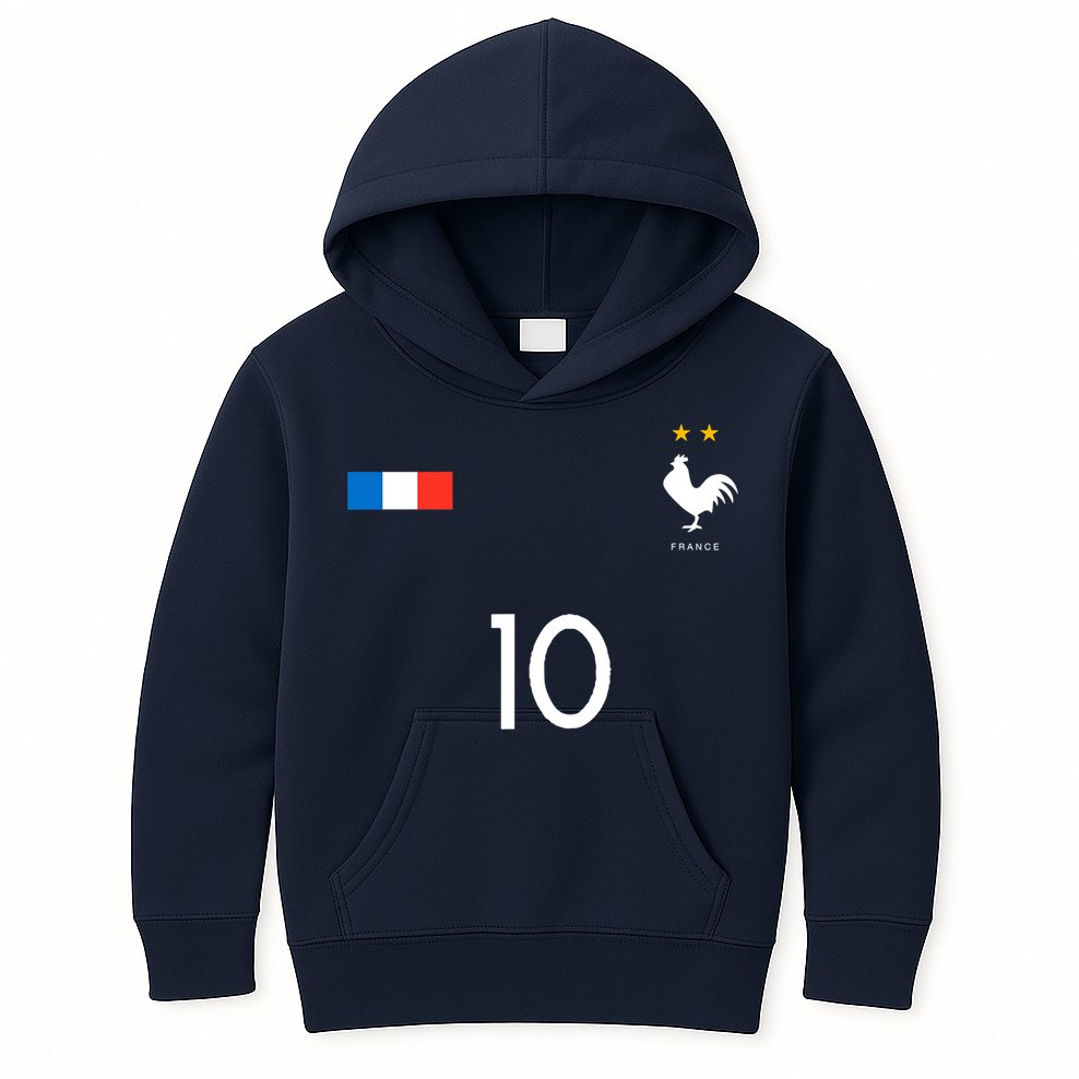 France Soccer Jersey France 10 Soccer Football Fan Kids Hoodie
