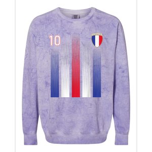 France Soccer Jersey France 10 Soccer Football Fan Colorblast Crewneck Sweatshirt