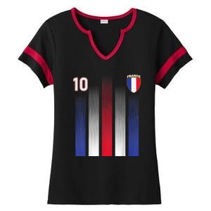 France Soccer Jersey France 10 Soccer Football Fan Ladies Halftime Notch Neck Tee