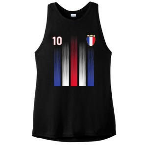 France Soccer Jersey France 10 Soccer Football Fan Ladies PosiCharge Tri-Blend Wicking Tank