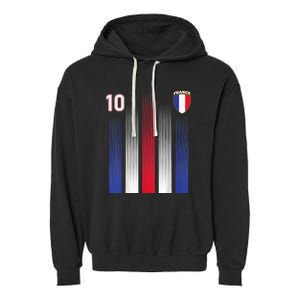 France Soccer Jersey France 10 Soccer Football Fan Garment-Dyed Fleece Hoodie