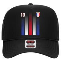 France Soccer Jersey France 10 Soccer Football Fan High Crown Mesh Back Trucker Hat