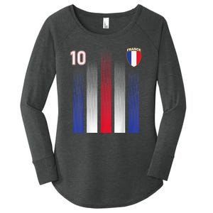 France Soccer Jersey France 10 Soccer Football Fan Women's Perfect Tri Tunic Long Sleeve Shirt