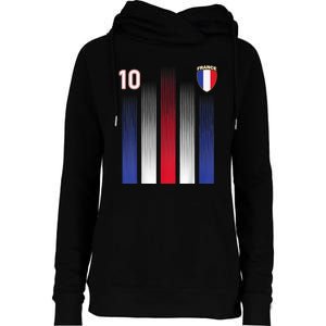 France Soccer Jersey France 10 Soccer Football Fan Womens Funnel Neck Pullover Hood