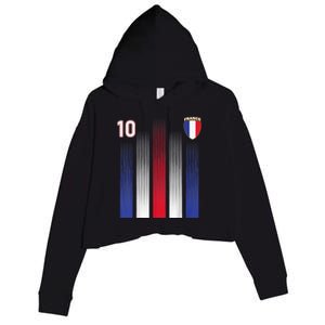 France Soccer Jersey France 10 Soccer Football Fan Crop Fleece Hoodie