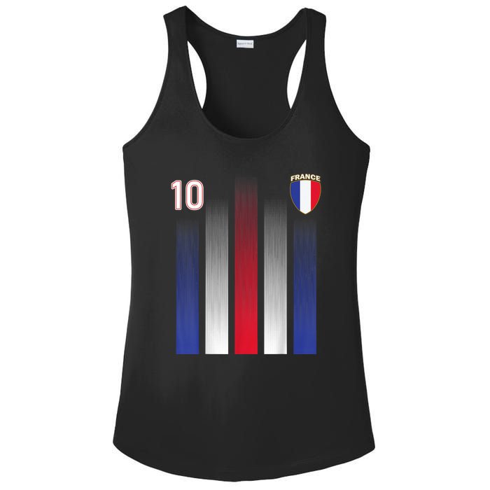 France Soccer Jersey France 10 Soccer Football Fan Ladies PosiCharge Competitor Racerback Tank