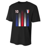 France Soccer Jersey France 10 Soccer Football Fan Performance Sprint T-Shirt