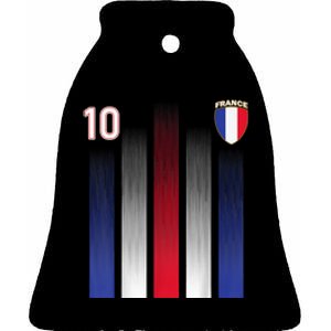 France Soccer Jersey France 10 Soccer Football Fan Ceramic Bell Ornament