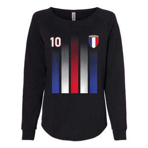 France Soccer Jersey France 10 Soccer Football Fan Womens California Wash Sweatshirt