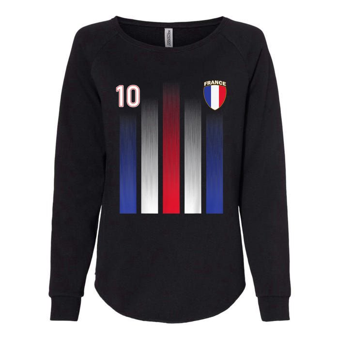 France Soccer Jersey France 10 Soccer Football Fan Womens California Wash Sweatshirt