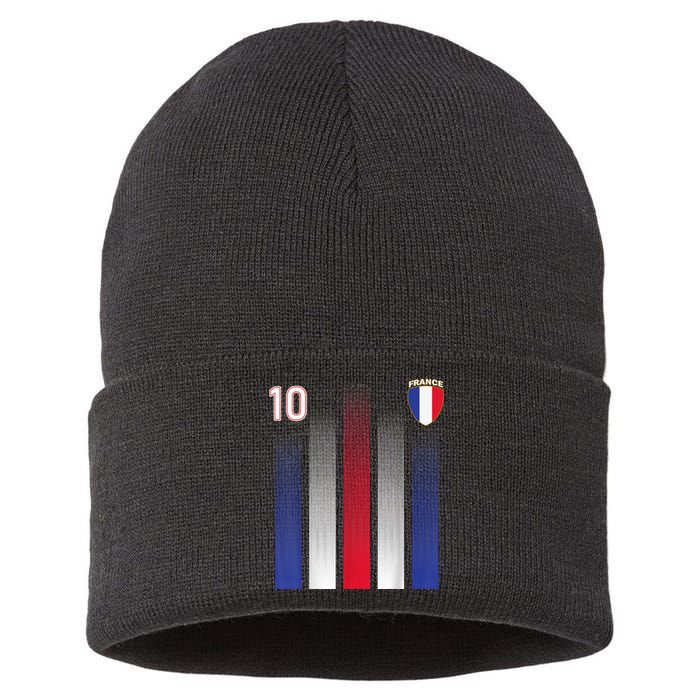 France Soccer Jersey France 10 Soccer Football Fan Sustainable Knit Beanie