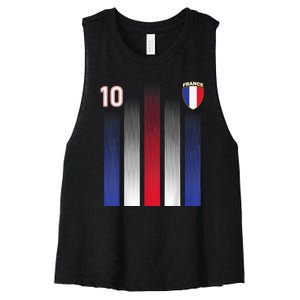 France Soccer Jersey France 10 Soccer Football Fan Women's Racerback Cropped Tank