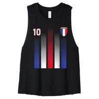 France Soccer Jersey France 10 Soccer Football Fan Women's Racerback Cropped Tank