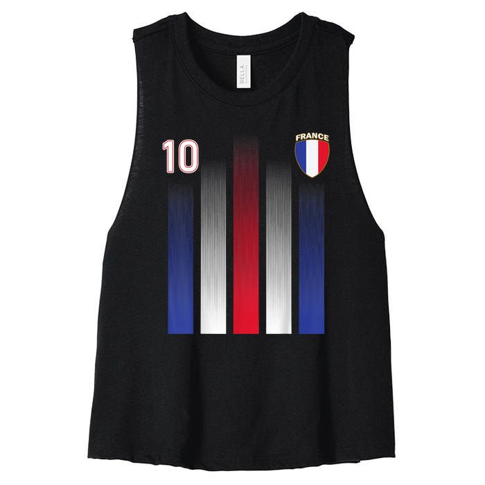 France Soccer Jersey France 10 Soccer Football Fan Women's Racerback Cropped Tank