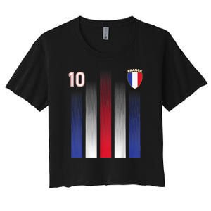 France Soccer Jersey France 10 Soccer Football Fan Women's Crop Top Tee